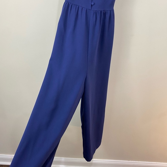 MADEWELL Navy Button Front Smocked Cross Back Jumpsuit Size 2 - Picture 6 of 16